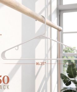 Alternative view of Plastic Hangers 50 Pack White - Clothes Hangers - Makes The Perfect Coat Hanger and General Space Saving Hangers for Closet and New Apartment Essentials - Percheros Ganchos para Colgar Ropa Hangars