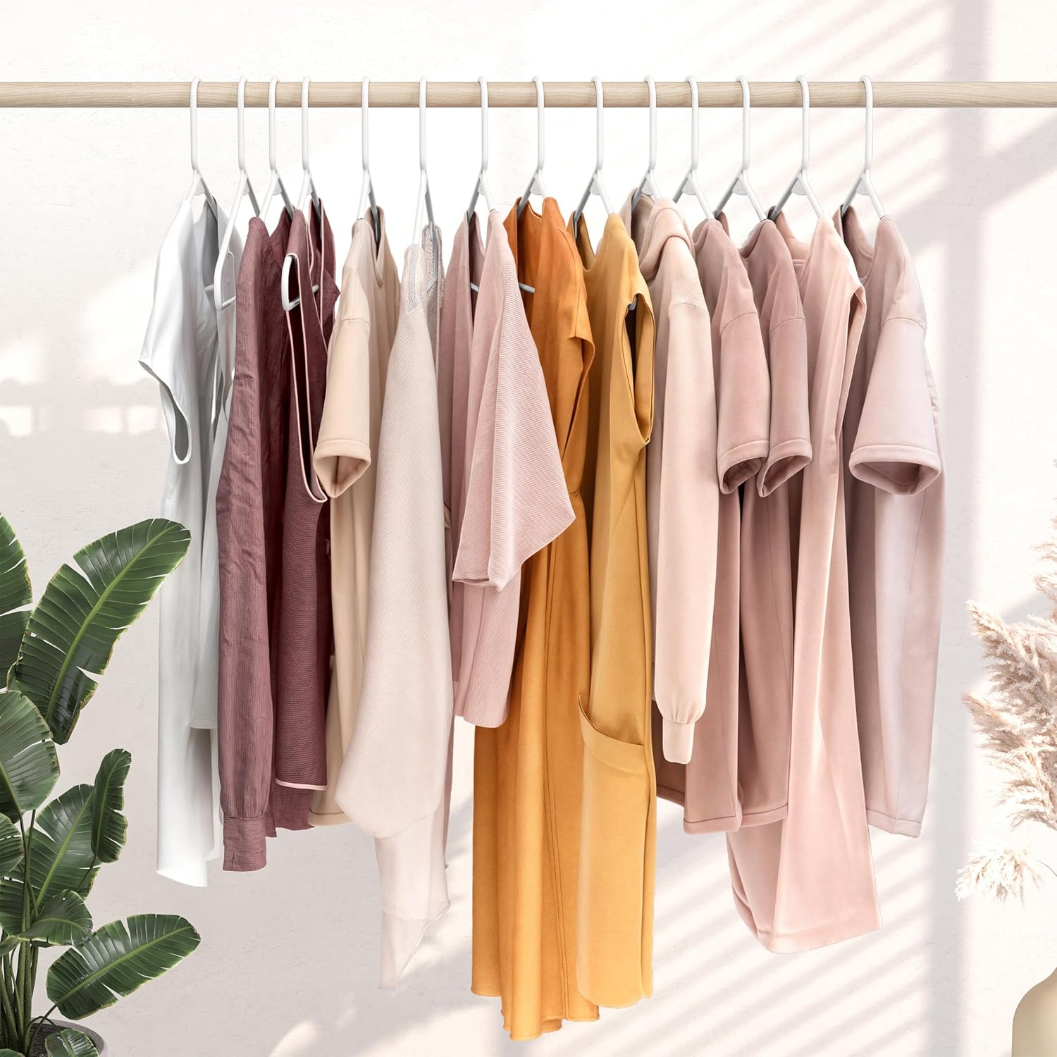 Plastic Hangers 50 Pack White - Clothes Hangers - Makes The Perfect Coat Hanger and General Space Saving Hangers for Closet and New Apartment Essentials - Percheros Ganchos para Colgar Ropa Hangars - Image 6